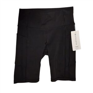 Athleta Shorts Ultimate Stash II 9" Black Bicycle Shorts Compression sz S NWT